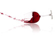 swaping red wine glas isolated white backround