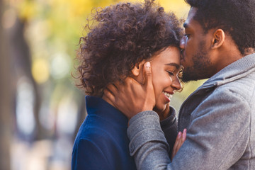 Wall Mural - Cropped imade of young black couple in love