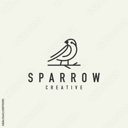 outline sparrow logo vector illustration design on a light background buy this stock vector and explore similar vectors at adobe stock adobe stock outline sparrow logo vector