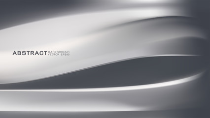 Poster - vector design trendy and technology concept. curve and waving shiny metallic texture and copy space 