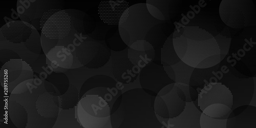 Abstract background of intersecting circles consisting of dots, in black colors