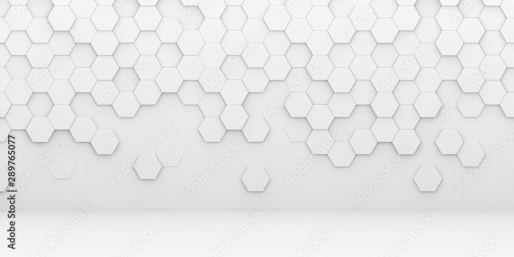 Bright white abstract hexagon wallpaper or background - 3d render Stock ...