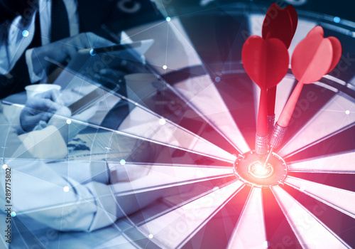 Business Target Goal For Success Strategy Concept Red Dart Arrow