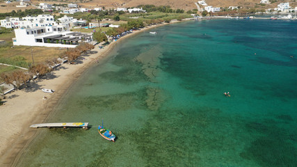 Wall Mural - Aerial drone photo of seaside fishing village of Maltezana or Analipsi in famous island of Astypalaia, Dodecanese, Greece