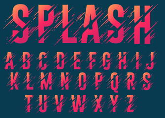 Wall Mural - Alphabet letters, stylized colorful abc, liquid ink font. Vector