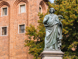 Wall Mural - Historic Monument of Nicolaus Copernicus in Toru.  In the city where the famous astronomer lived