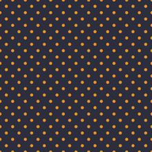 Orange Polka Dots Printed On Navy Blue Background Vector