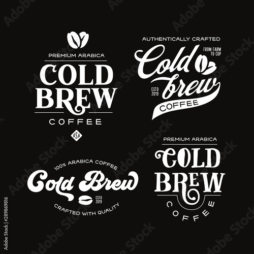Fotografía Cold brew coffee labels badges emblems set