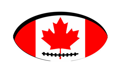 Wall Mural - Canadian Flag Rugby Ball