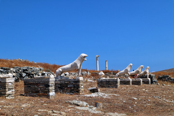 Wall Mural - The Terrace of the Lions archaeological ruins, Delos, Greek Islands