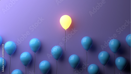 Cuadros en Lienzo Stand out concept with glowing balloons