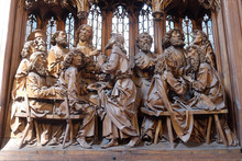 Last Supper, Altar Of The Holy Blood In St James Church In Rothenburg Ob Der Tauber, Germany