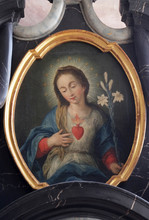 Immaculate Heart Of Mary, Altarpiece In The Church Of St. Agatha In Schmerlenbach, Germany