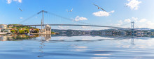 Ortakoy Mosque And Bosphorus Bridge, Istanbul Panorama, Turkey