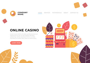 Internet online casino game concept. Vector flat graphic design illustration