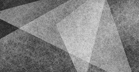 Wall Mural - black and white abstract background with angled triangle shapes layered in abstract modern art style background pattern, textured background