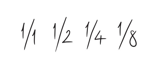 Wall Mural - hand drawing fractional numbers. vector fractional numbers