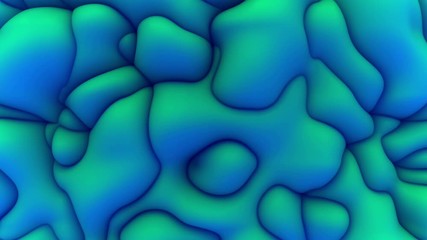 Wall Mural - 3d Looped abstract pastel background. Wavy surface with ripples.Trendy vibrant texture, fashion textile, graphic design, animated bubbles texture.
