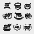 Farm animals labels and elements set. Collection icon farm animals. Vector