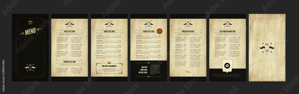 Elegant Food Menu Template - obrazy, fototapety, plakaty 