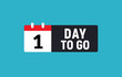 © kolonko - 1 day to go last countdown icon. One day go sale price offer promo deal timer, 1 day only