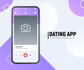 Dating app online mobile concept. Female male profile flat design. Couple match for relationship
