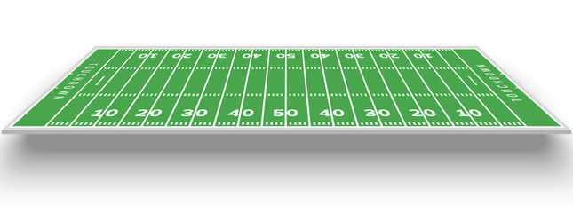 American football field background. Rugby stadium grass field illustration