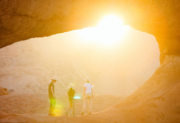 Wall Mural - Family hiking in Spitzkoppe Namibia