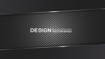 Poster - vector design trendy and technology concept. dark frame border dimension by carbon fiber texture and
