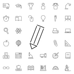 Poster - Pencil icon. Universal set of education for website design and development, app development