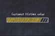 Chalk drawing of loading progress bar with inscription customer lifetime value