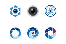 Lens Logo Icon Vector Set