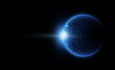 Wall Mural - abstract light out technology background hitech communication concept innovation send for planet ear