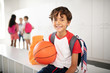 © zinkevych - Cheerful schoolboy feeling excited before PE class