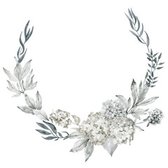 Wall Mural - Flower sketch wreath