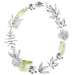 Wall Mural - Flower sketch wreath