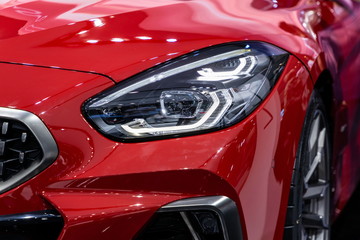 car front red headlight new design