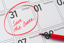 Save The Date Written On A Calendar - October 31