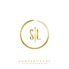 SL initials with a golden circle brush template