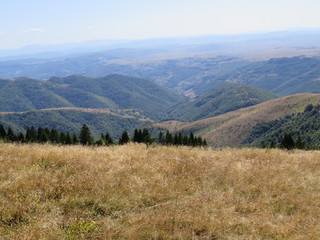 Mountain landscape viewed from the top Golija Serbia ideal hiking place not so steem