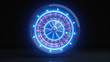 © levan - Casino Roulette Wheel Concept Design. Online Casino Gambling Roulette 3D Realistic With Neon Blue Lights - 3D Illustration