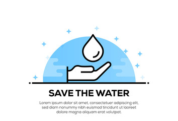 Poster - SAVE THE WATER ICON CONCEPT