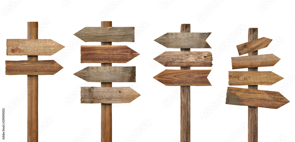 wood wooden sign arrow board plank signpost - obrazy, fototapety, plakaty 