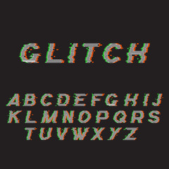 Wall Mural - glitch font or distorted abc