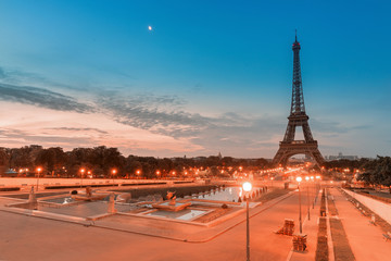 Wall Mural - the symbol of paris and all of france is the elegant and unique eiffel tower. photo taken in the are