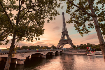 Wall Mural - the symbol of paris and all of france is the elegant and unique eiffel tower. photo taken in the are