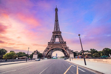 Wall Mural - the symbol of paris and all of france is the elegant and unique eiffel tower. photo taken in the are