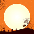 © soyon - Halloween landscape background.Halloween holiday greeting card