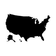Wall Mural - united states of america ( usa ) map vector, isolated on white background.