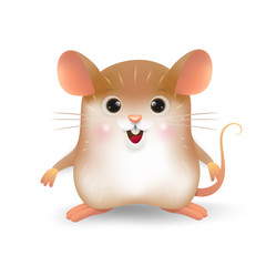 Wall Mural - Cartoon of the little rat personality. Zodiac symbol of the year 2020. Chinese New Year, the year of the rat.